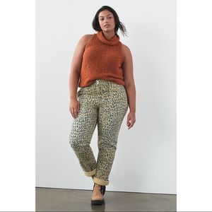 Anthropologie Leopard Print Cropped Pants